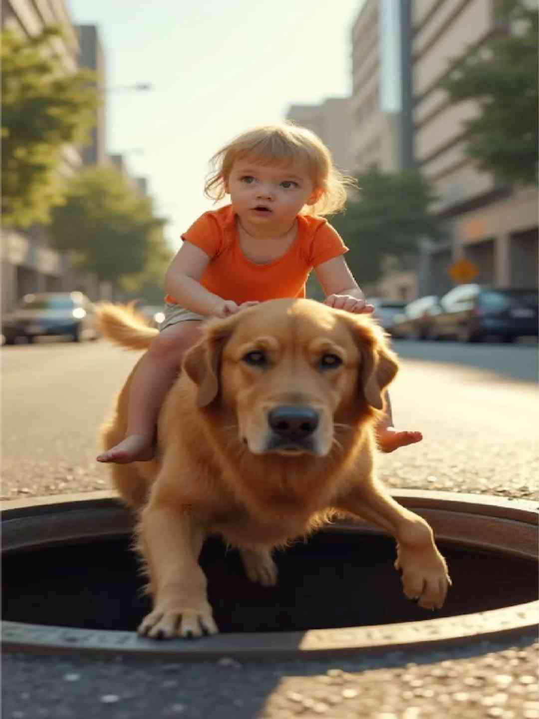 Dog Rescues Crying Baby from Manhole | Ultra-Realistic AI Cinematic Story