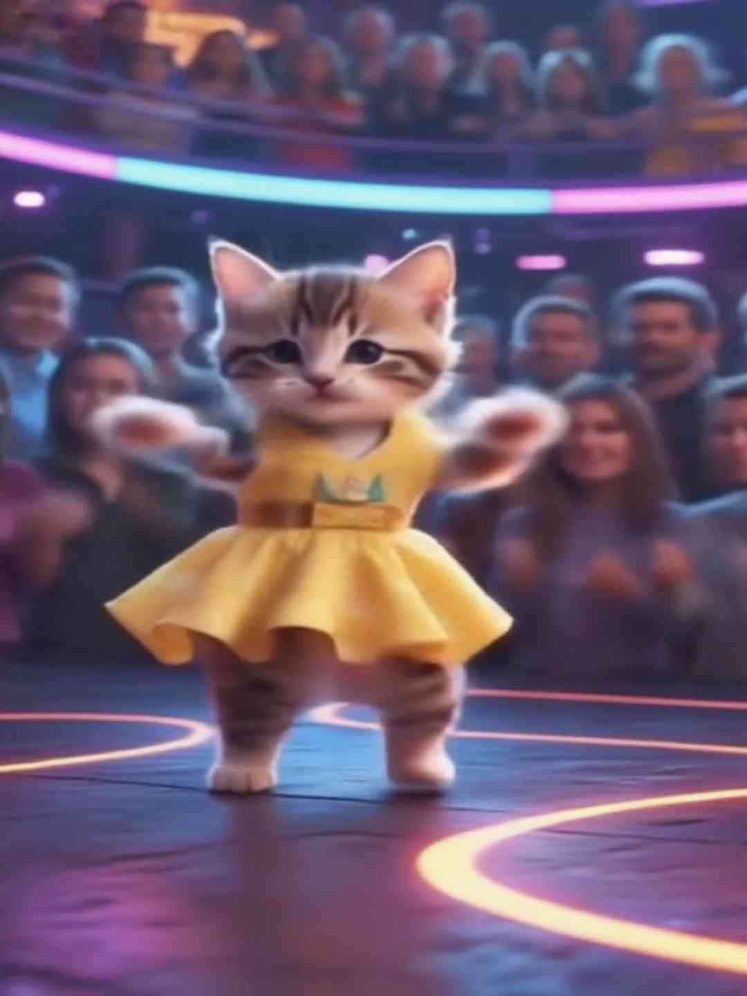 Viral | 🐱Kitten Dancing on the stage |