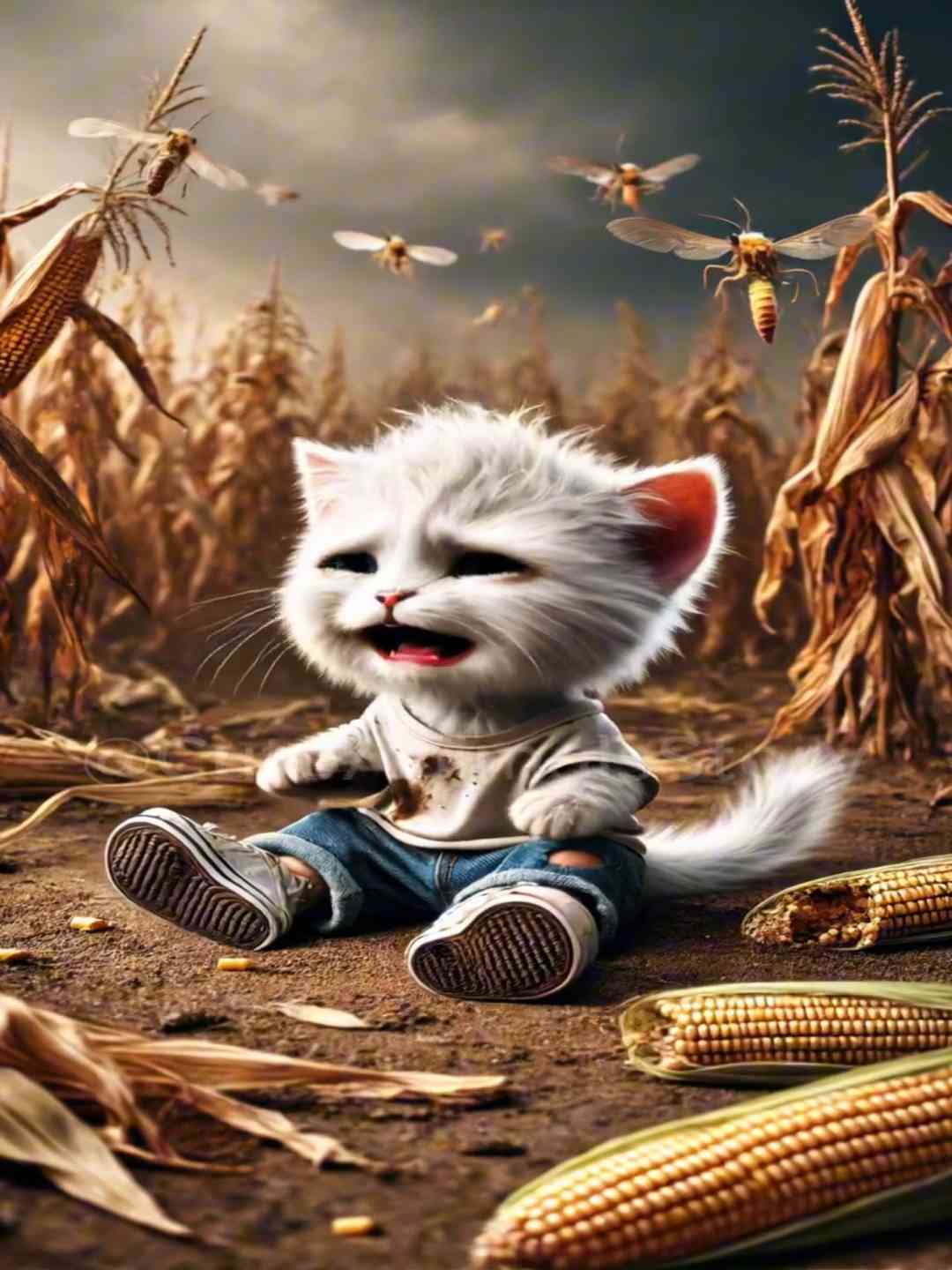 Poor cat hard work for live😿🔥