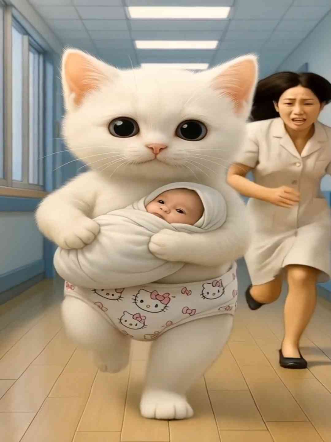 Cute Kitty Kidnaps a Baby 👶🐱 Funny AI Cartoon Video