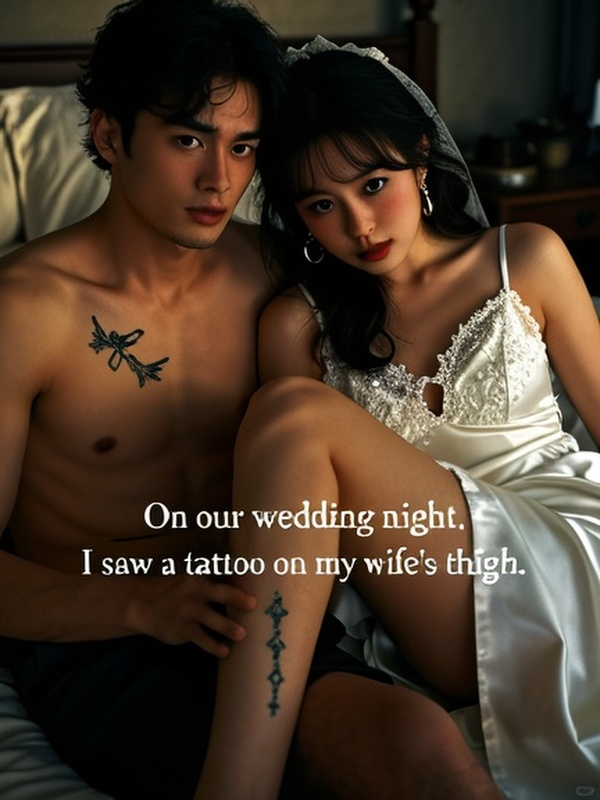 On our wedding night, I saw a tattoo on my wife's thigh.
