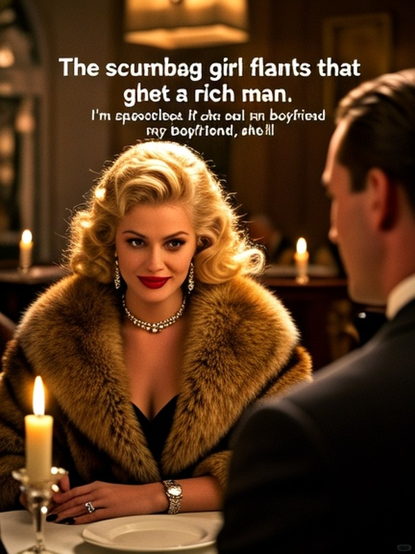 The scumbag girl flaunts that she's got a rich man. I'm speechless. If she can't steal my boyfriend, she'll steal my dad, right?