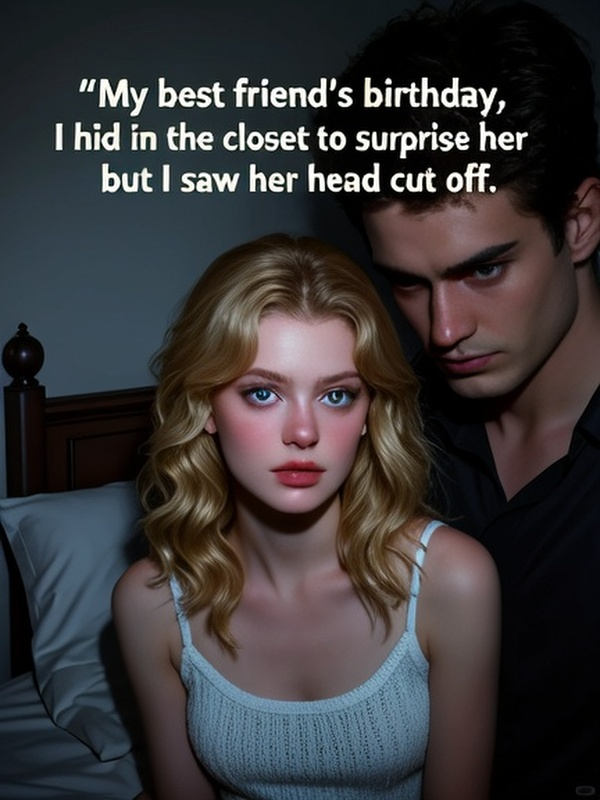 My best friend's birthday, I hid in the closet to surprise her, but I saw her head cut off.