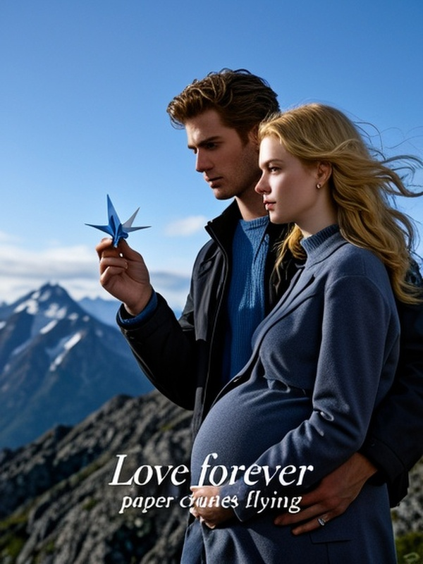 Love forever, paper cranes flying