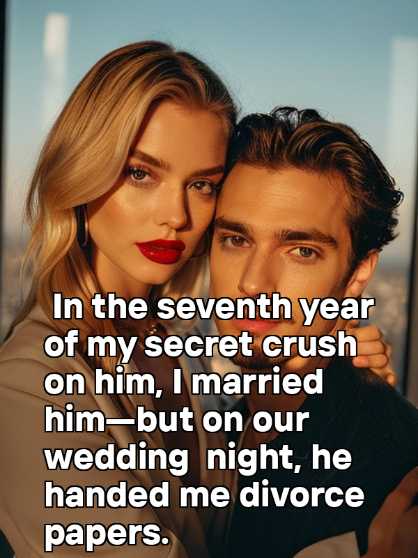 In the seventh year of my secret crush on him, I married him—but on our wedding night, he handed me divorce papers.