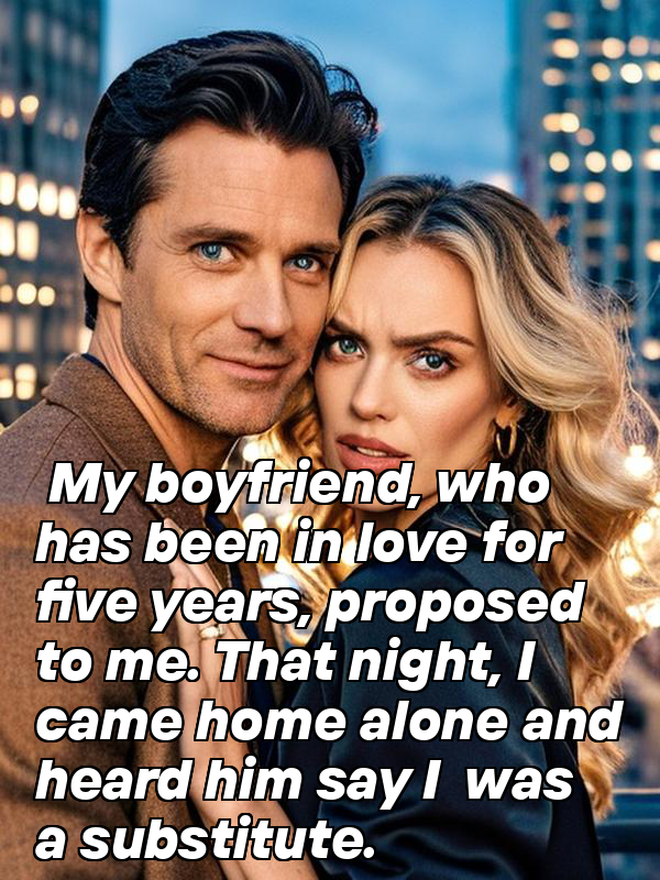 My boyfriend, who has been in love for five years, proposed to me. That night, I came home alone and heard him say I was a substitute.