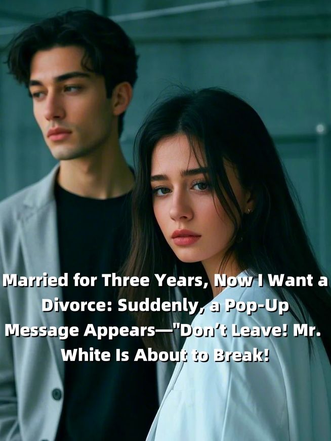 Married for Three Years, Now I Want a Divorce: Suddenly, a Pop-Up Message Appears—"Don’t Leave! Mr. White Is About to Break!