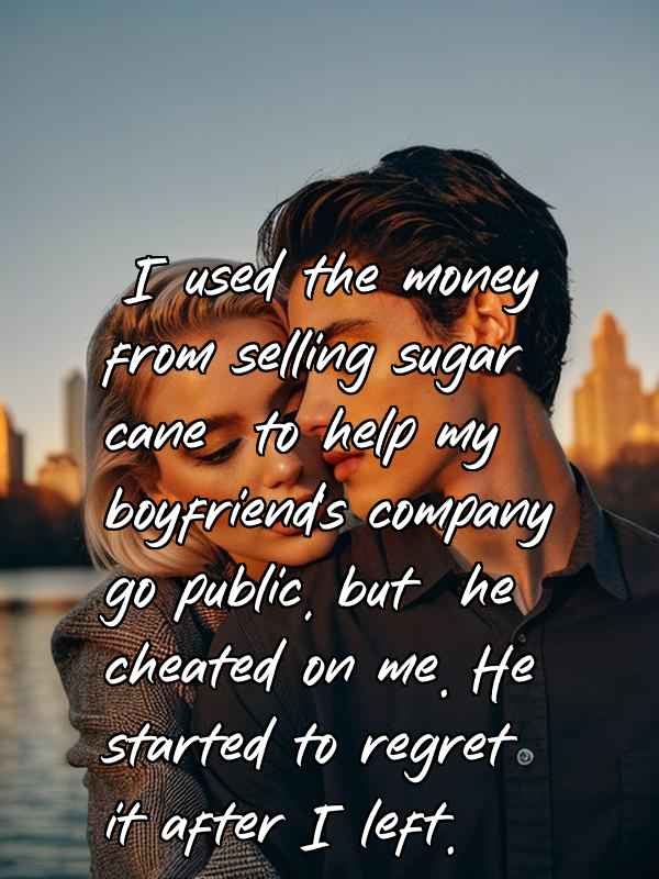 I used the money from selling sugar cane to help my boyfriend’s company go public, but he cheated on me. He started to regret it after I left.