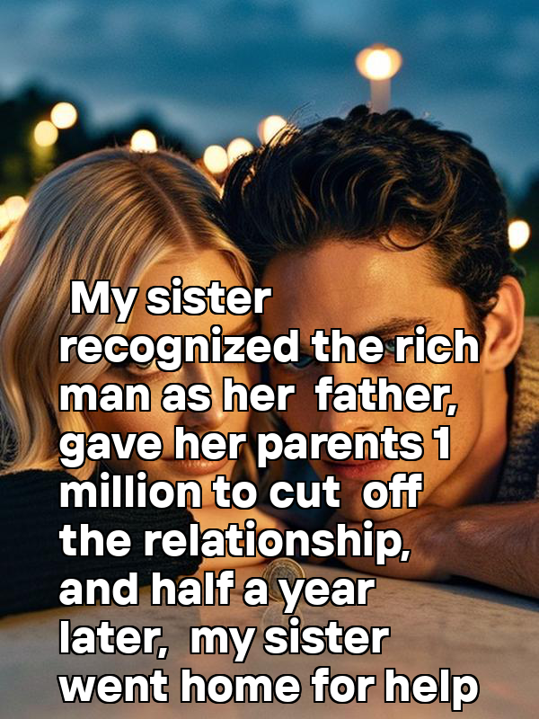 My sister recognized the rich man as her father, gave her parents 1 million to cut off the relationship, and half a year later, my sister went home for help