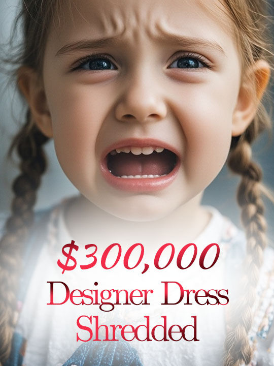 $300,000 Designer Dress Shredded