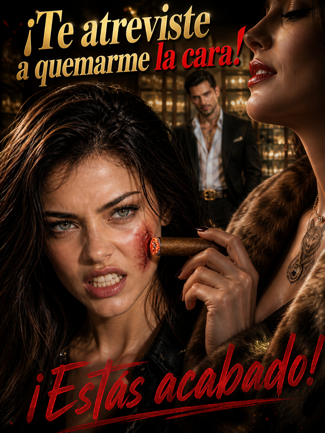 ¡Te atreviste a quemarme la cara! ¡Estás acabado!